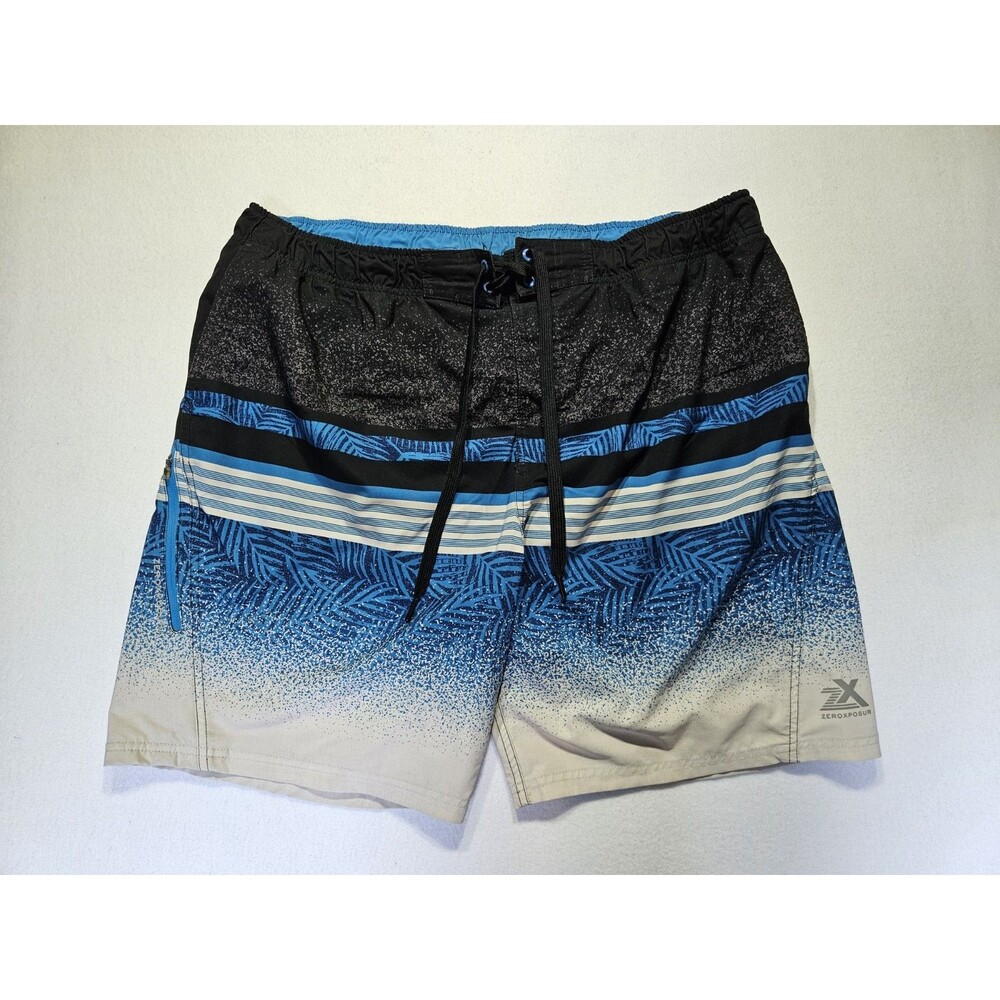 Zero Xposur  Mens Swim Trunks - Blue & Black & White XXL